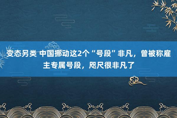 变态另类 中国挪动这2个“号段”非凡，曾被称雇主专属号段，咫尺很非凡了