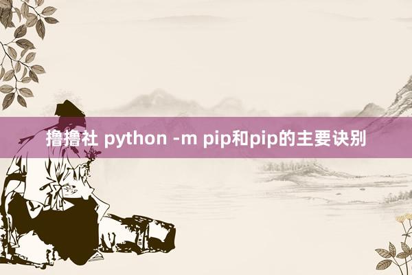 撸撸社 python -m pip和pip的主要诀别