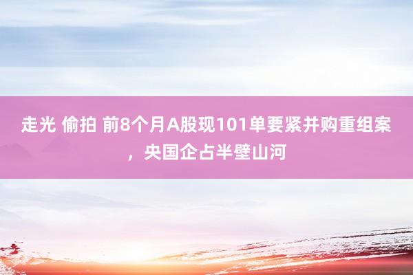 走光 偷拍 前8个月A股现101单要紧并购重组案，央国企占半壁山河