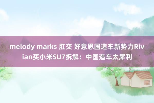 melody marks 肛交 好意思国造车新势力Rivian买小米SU7拆解：中国造车太犀利