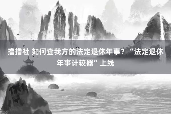 撸撸社 如何查我方的法定退休年事？“法定退休年事计较器”上线