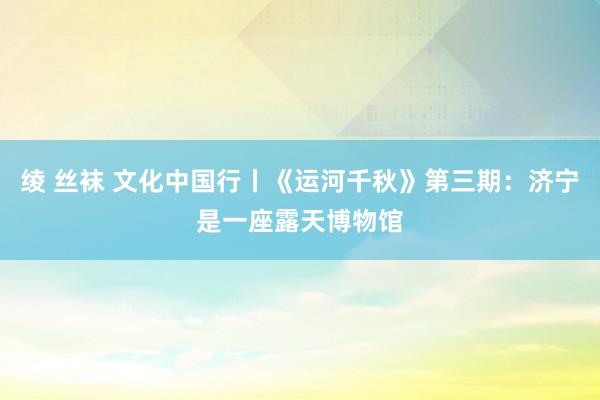 绫 丝袜 文化中国行丨《运河千秋》第三期：济宁是一座露天博物馆