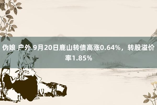 伪娘 户外 9月20日鹿山转债高涨0.64%，转股溢价率1.85%