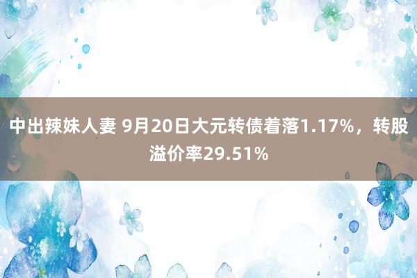 中出辣妹人妻 9月20日大元转债着落1.17%，转股溢价率29.51%