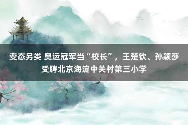 变态另类 奥运冠军当“校长”，王楚钦、孙颖莎受聘北京海淀中关村第三小学