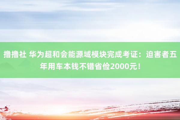 撸撸社 华为超和会能源域模块完成考证：迫害者五年用车本钱不错省俭2000元！