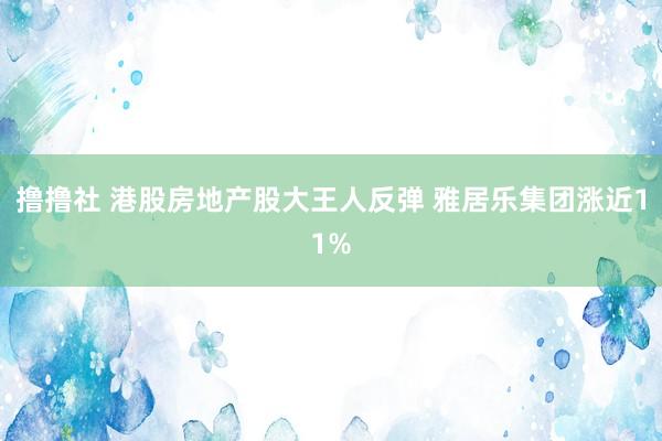 撸撸社 港股房地产股大王人反弹 雅居乐集团涨近11%