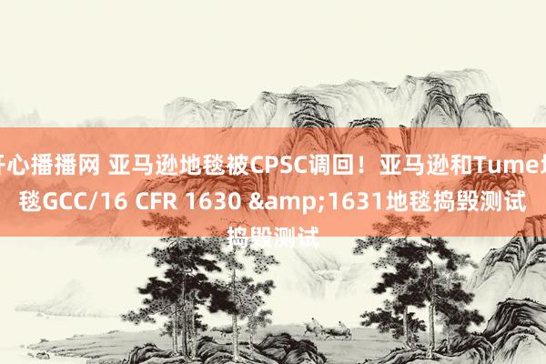 开心播播网 亚马逊地毯被CPSC调回！亚马逊和Tume地毯GCC/16 CFR 1630 &1631地毯捣毁测试