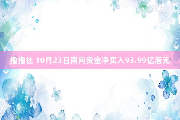 撸撸社 10月23日南向资金净买入93.99亿港元