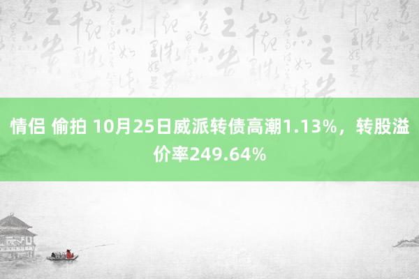 情侣 偷拍 10月25日威派转债高潮1.13%，转股溢价率249.64%