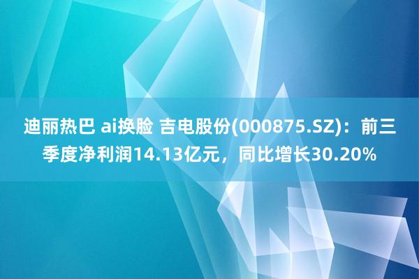 迪丽热巴 ai换脸 吉电股份(000875.SZ)：前三季度净利润14.13亿元，同比增长30.20%