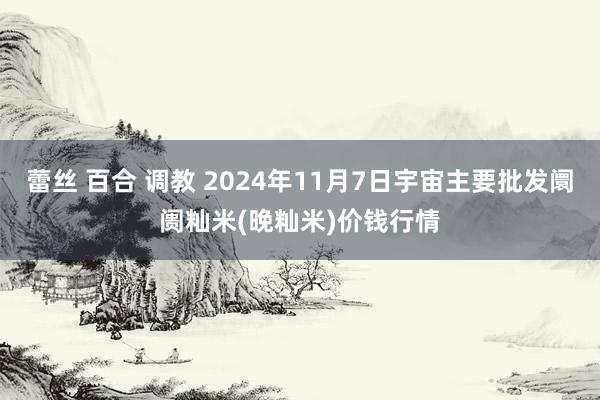 蕾丝 百合 调教 2024年11月7日宇宙主要批发阛阓籼米(晚籼米)价钱行情